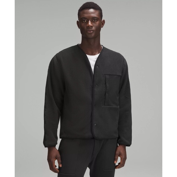 lululemon athletica Other - Lululemon Men’s Fleece Snap Front Black Cardigan